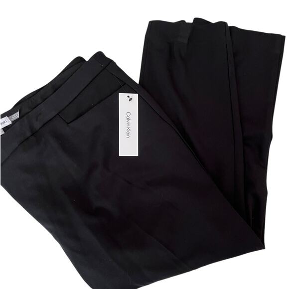 Calvin Klein Flat Front Ponte Ankle Dress Pants | Plus 24W, Black NEW! - Picture 16 of 16